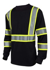 Hi Vis Class 3 T Shirt Reflective Safety Black Long Sleeve HIGH Visibility 39…
