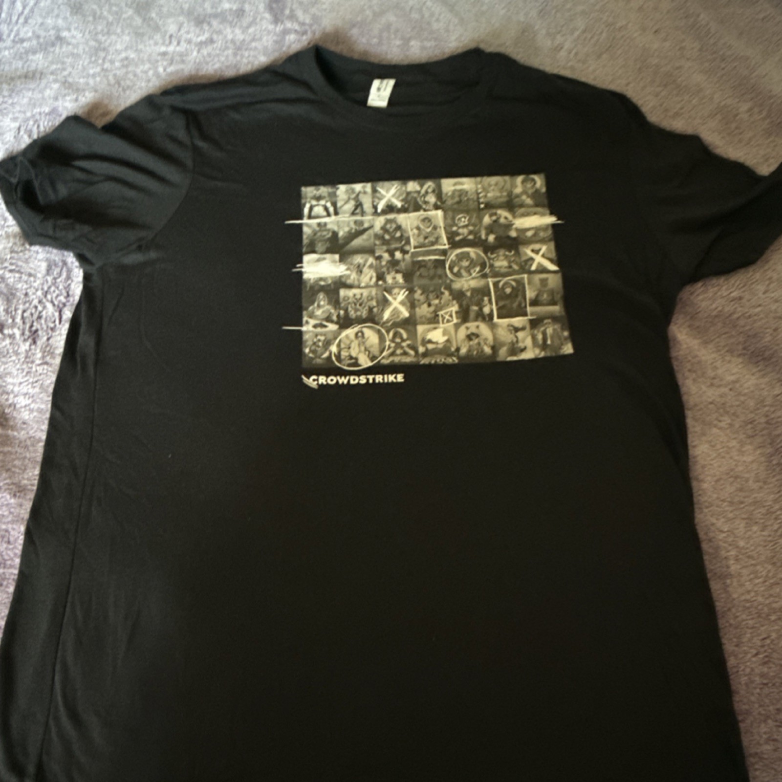 allmade CrowdStrike Men’s Black Graphic Crew Neck T-Shirt Size L Cotton Blend