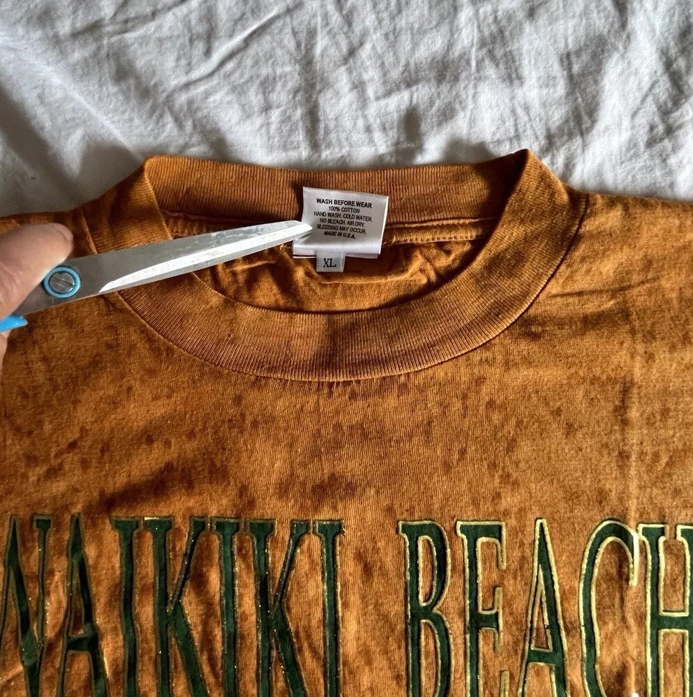 Vintage Tie-Dye Waikiki Beach T Shirt Single Stitch Unisex XL USA 90s New 24x31 gallery