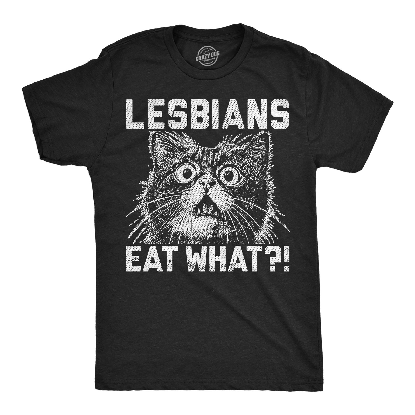 Mens Funny T Shirts Lesbians Eat What Sarcastic Cat Graphic Novelty Tee For Men gallery