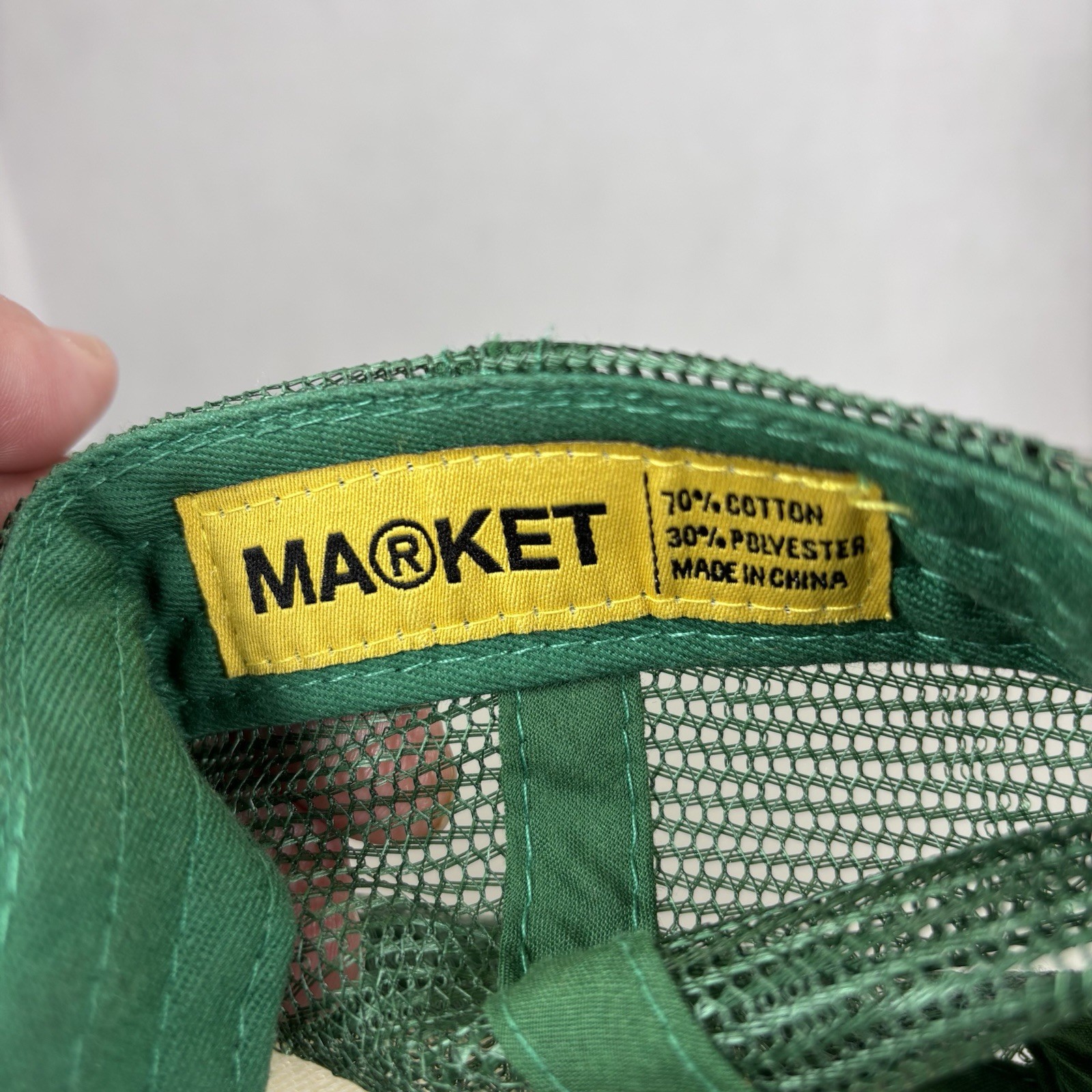 MA®KET Trucker Hat Green White Nurture Yourself Protect Peace Mesh Snapback gallery