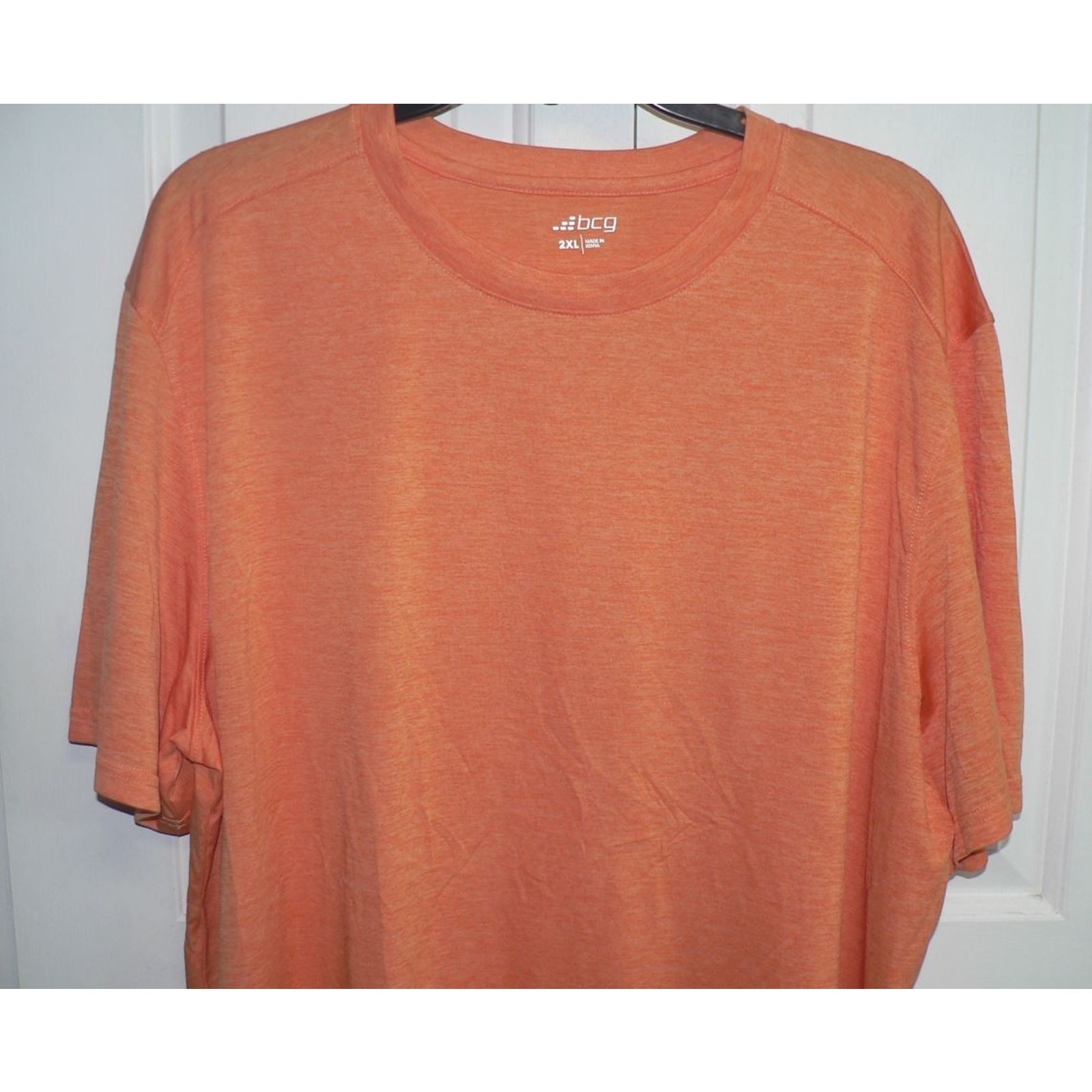 BCG Men's Melange Short Sleeve Jersey Crew Neck T-Shirt in Tangerine Tango 2XL gallery