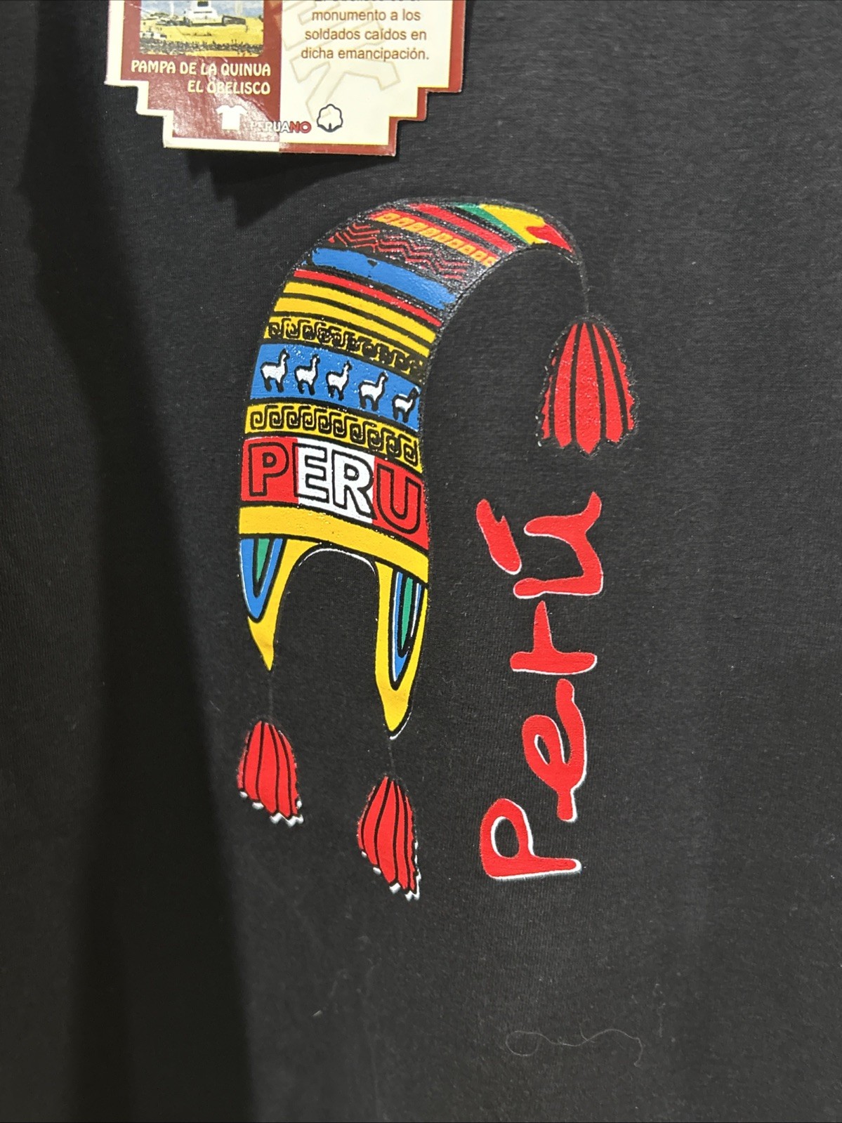 NEW Peru Marlok Arts Men’s T-Shirt Large Black Country Of Peru Souvenir NWT gallery