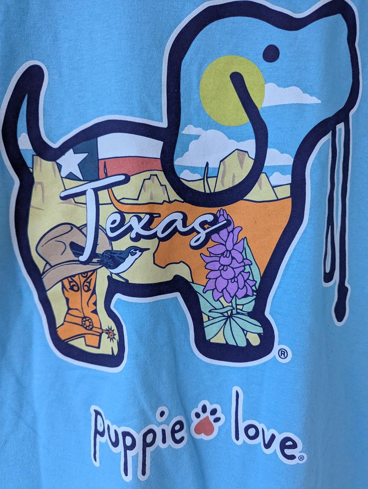 Puppie Love Rescue Texas simply style Graphic T-Shirt Medium southern puppy dog gallery