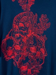 Alexander McQueen Ivy Skull Embroidered T Shirt Men XL Navy Blue Made Italy 2017