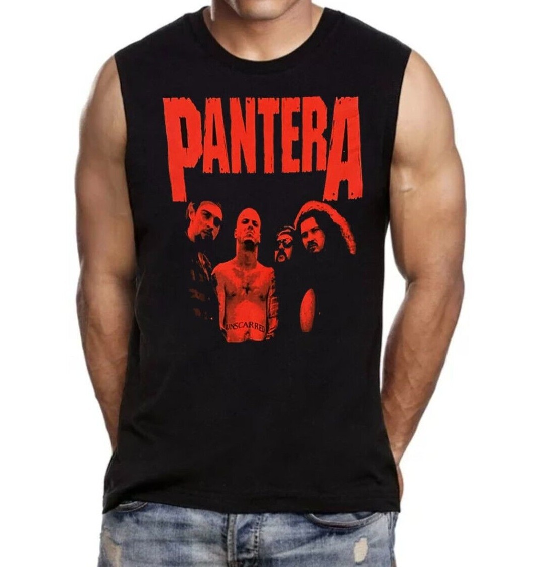Pantera Unscarred Heavy Metal ROCK Band Black Muscle Shirt