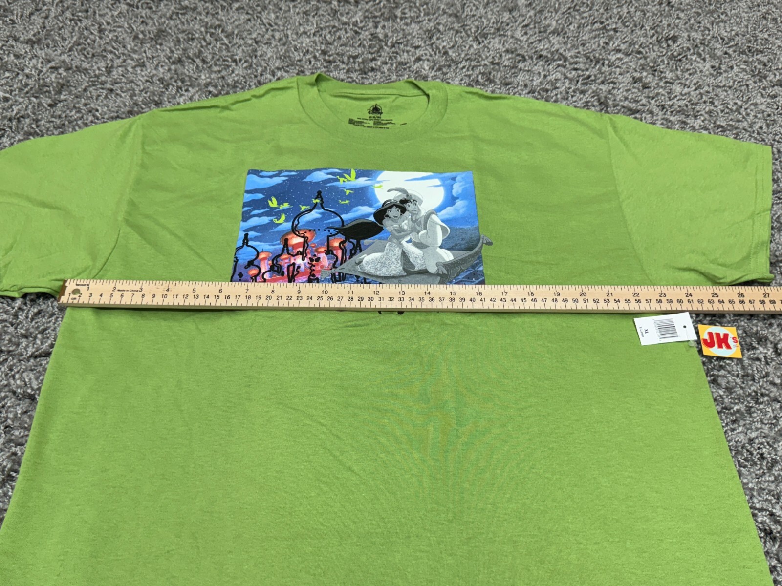 NEW Disney Shirt Adult XL Green Aladdin Jasmine Agrabah Soaring Spirit Parks gallery