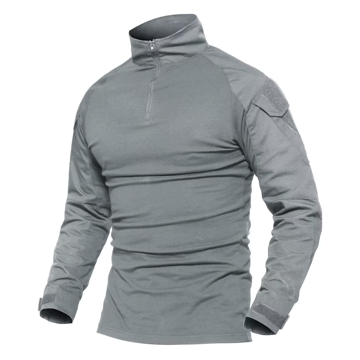 Men's Army Military Shirts Tactical Combat 1/4 Zip Pullover Ripstop Work T-Shirt gallery