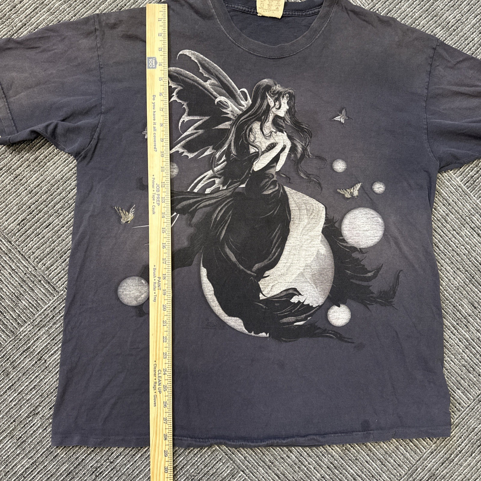 Vintage The Mountain Moon Fairy T-shirt Men's XL Faded Pixie Fairy On The Moon gallery