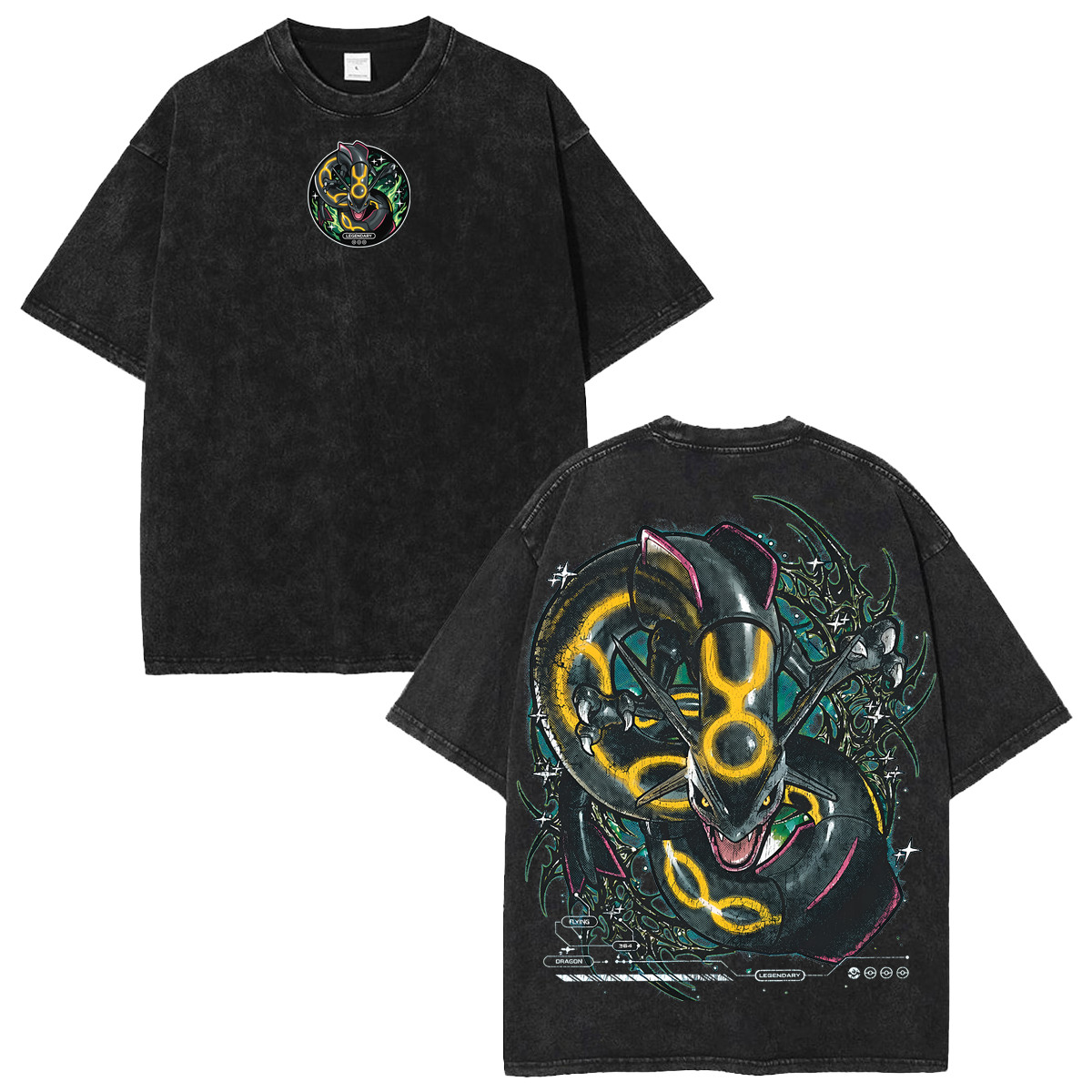 Sky Dragon Graphic Tee Rayquaza Anime T-Shirt