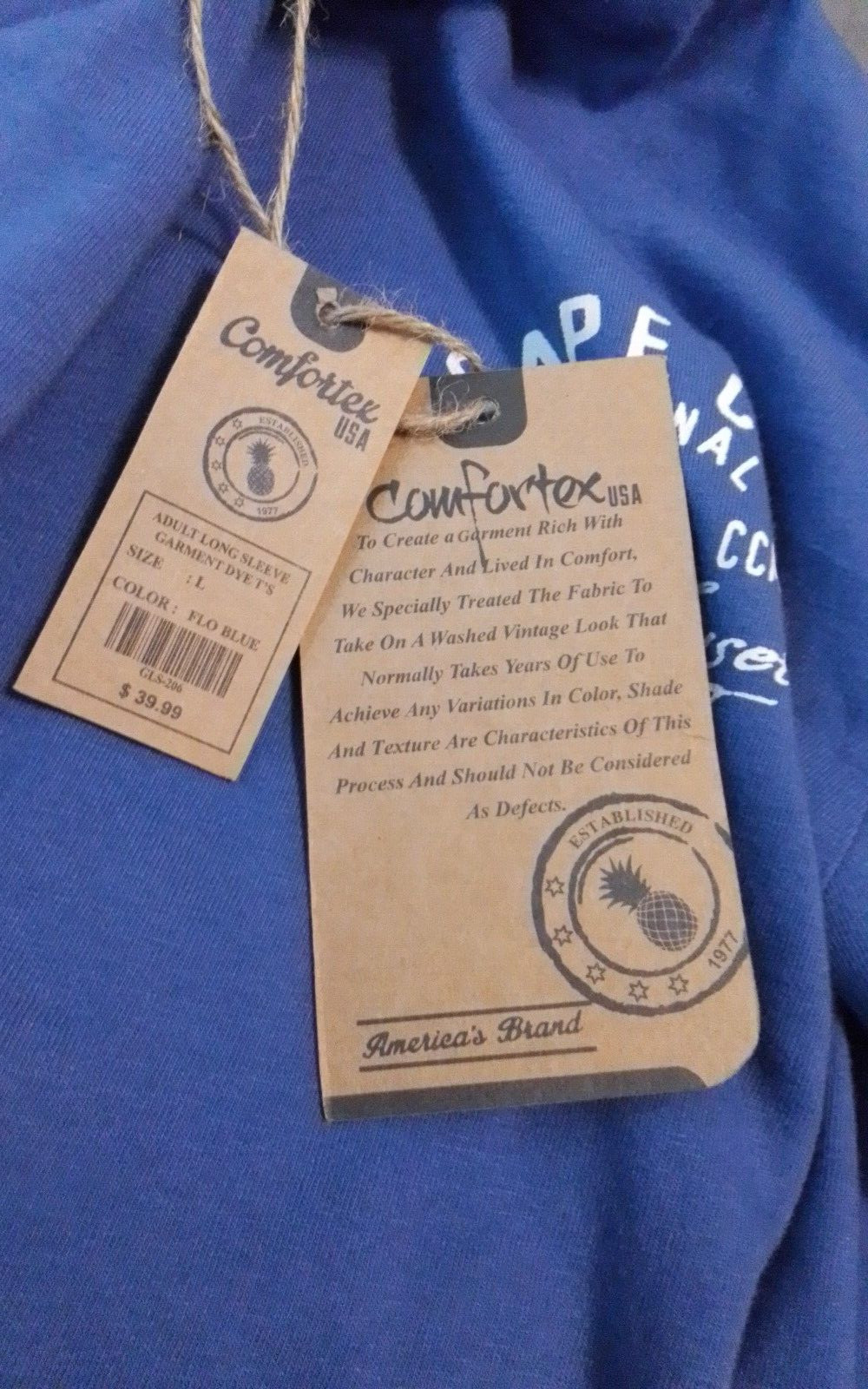 Comfortex USA Cape Cod Mens Size Large Long Sleeve Blue NWT gallery
