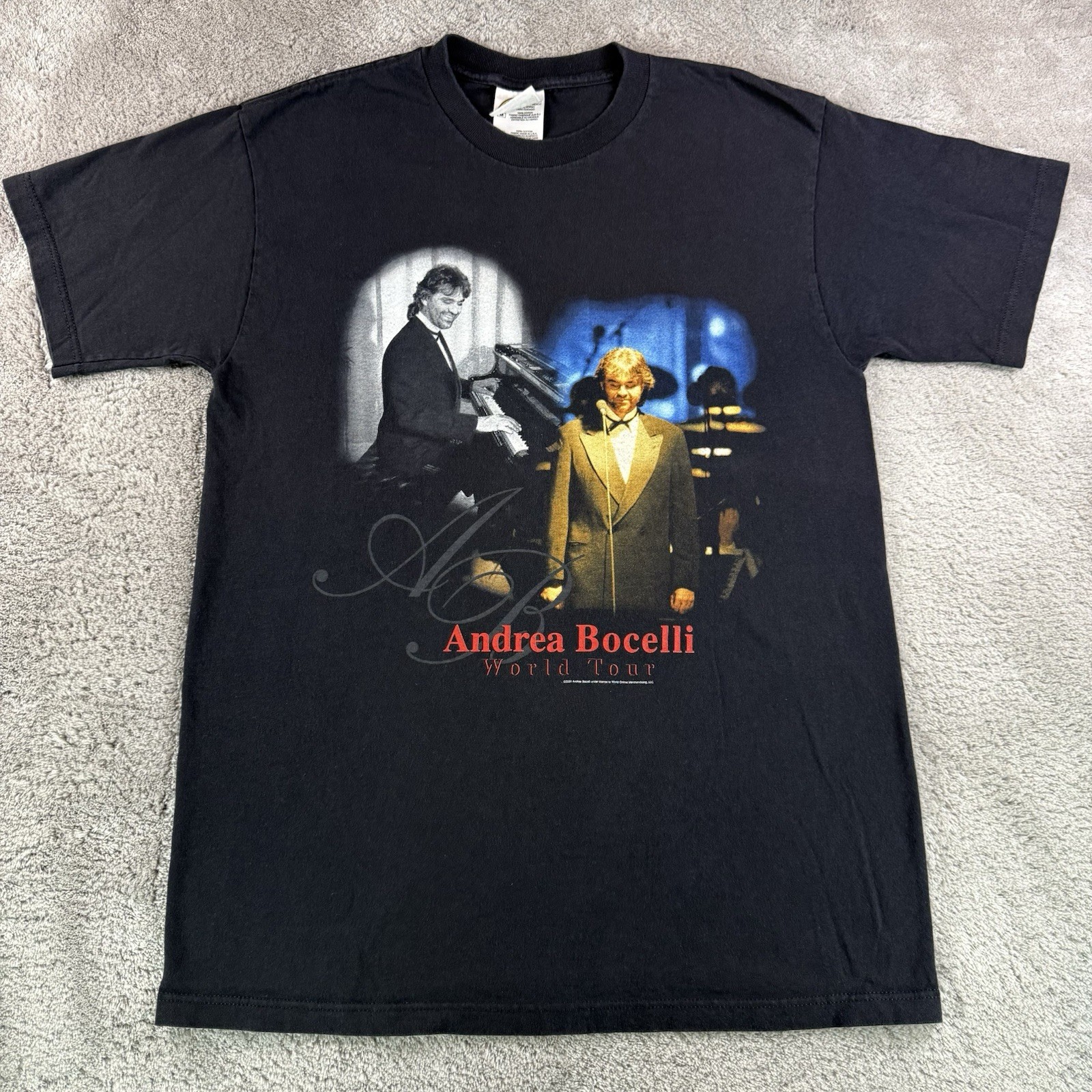 Vintage 2000 Andrea Bocelli World Tour T Shirt Men's Medium Y2K Concert Tee gallery