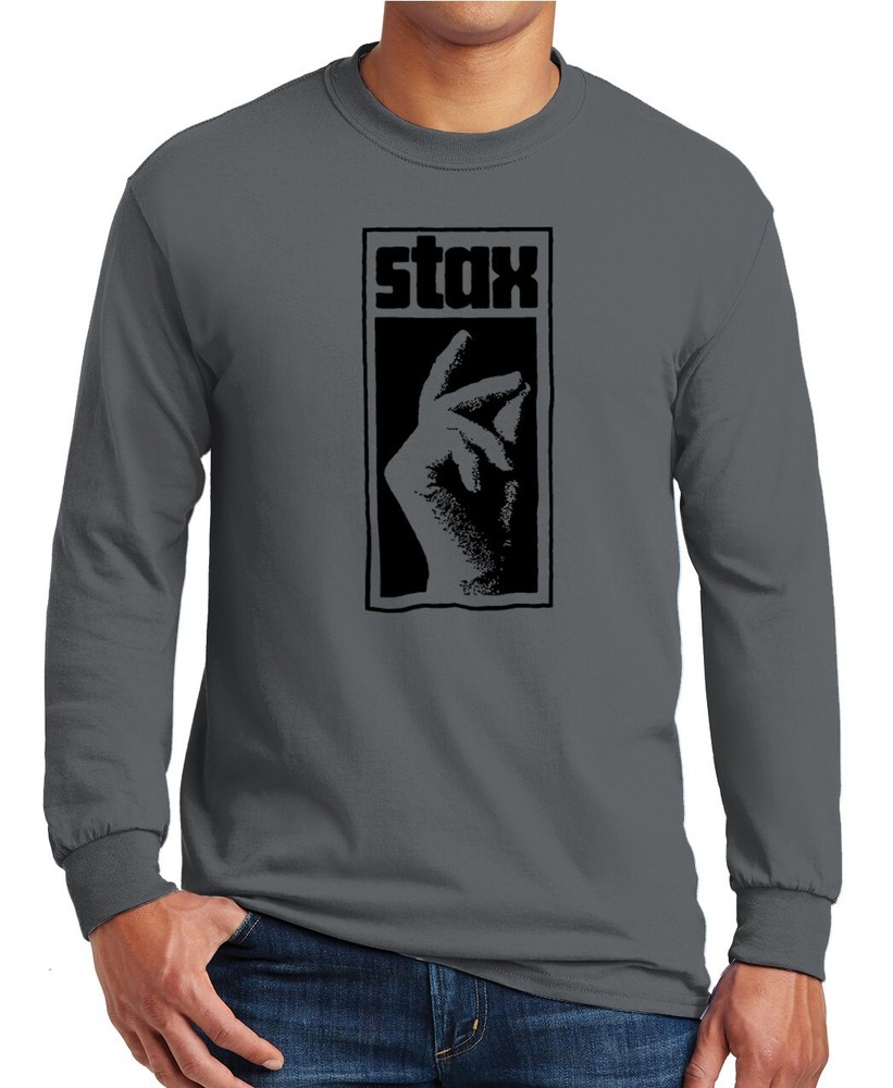 Stax Records Finger Snap Long Sleeve T-Shirt Music Label 100% Cotton S-3XL Tee