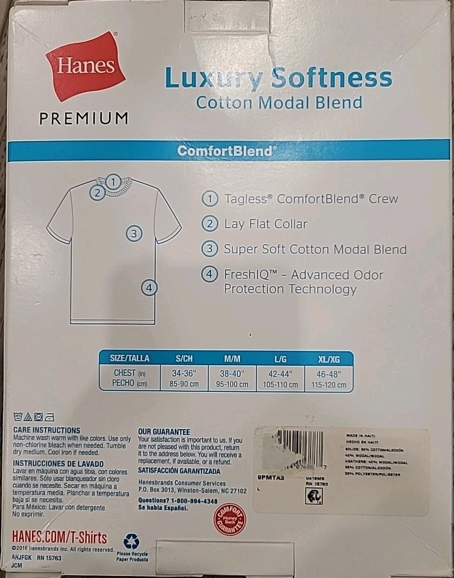 Hanes Men Crew neck T-Shirt 3-Pack ComfortSoft 100% Cotton Heavyweight Tee Plain gallery