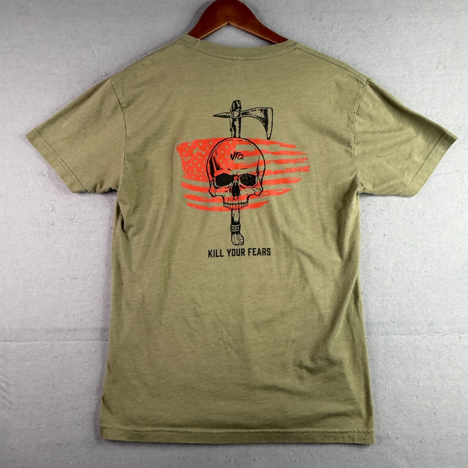 NFQ Mens Graphic T-Shirt Lot Of 2 Mens Small Gray Olive Athletic Cotton Spandex gallery