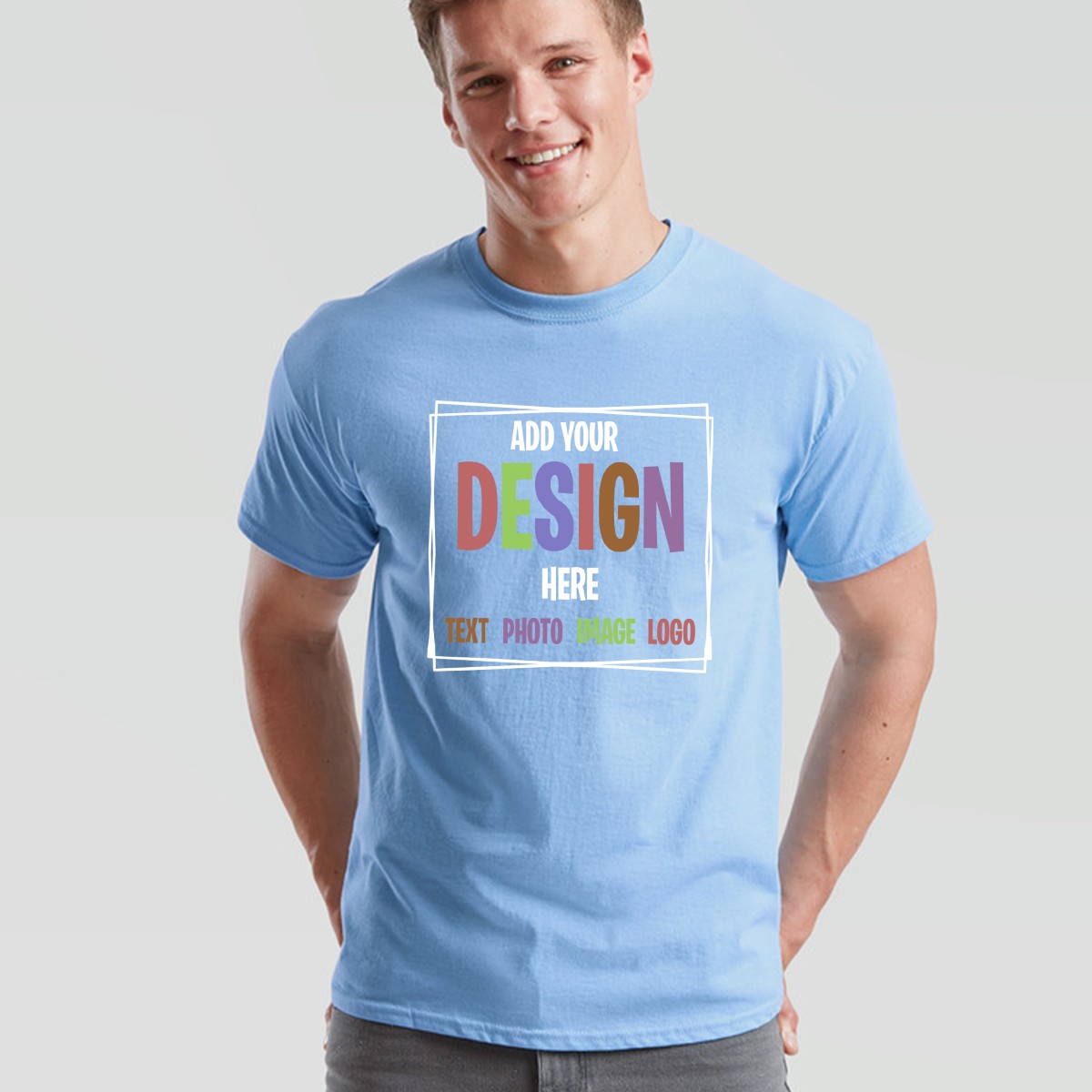 Personalised Unisex T Shirt Customised With Any Text Image Or Logo Fine Cotton gallery