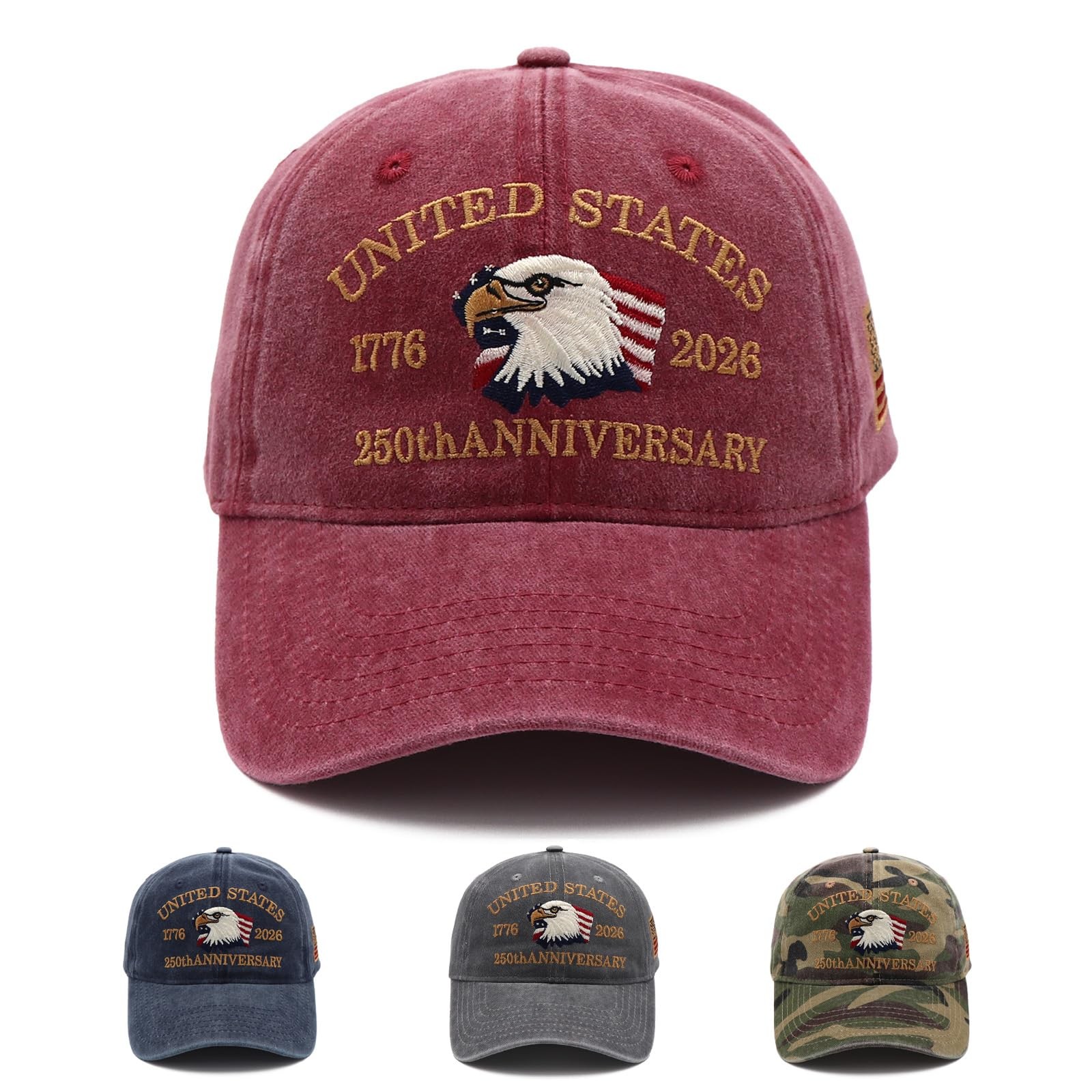 250 Anniversary USA Hat，250th Merchandise 1776-2026 Patriot Cap Adjustable Em…
