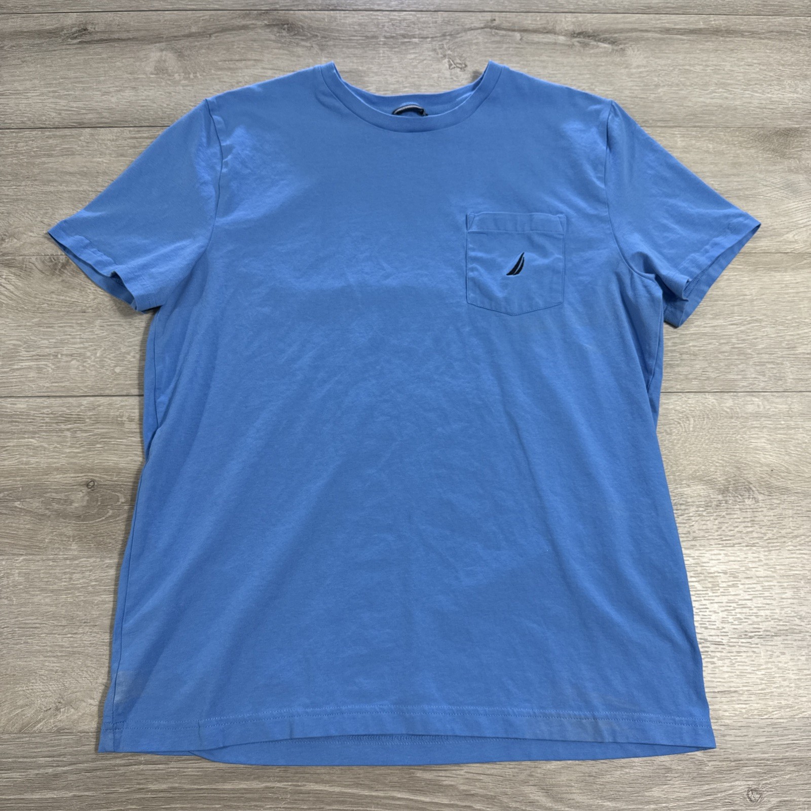 Nautica Deck Shirt Pocket Tee Active Stretch Men’s Blue Cotton Elastane Top L gallery