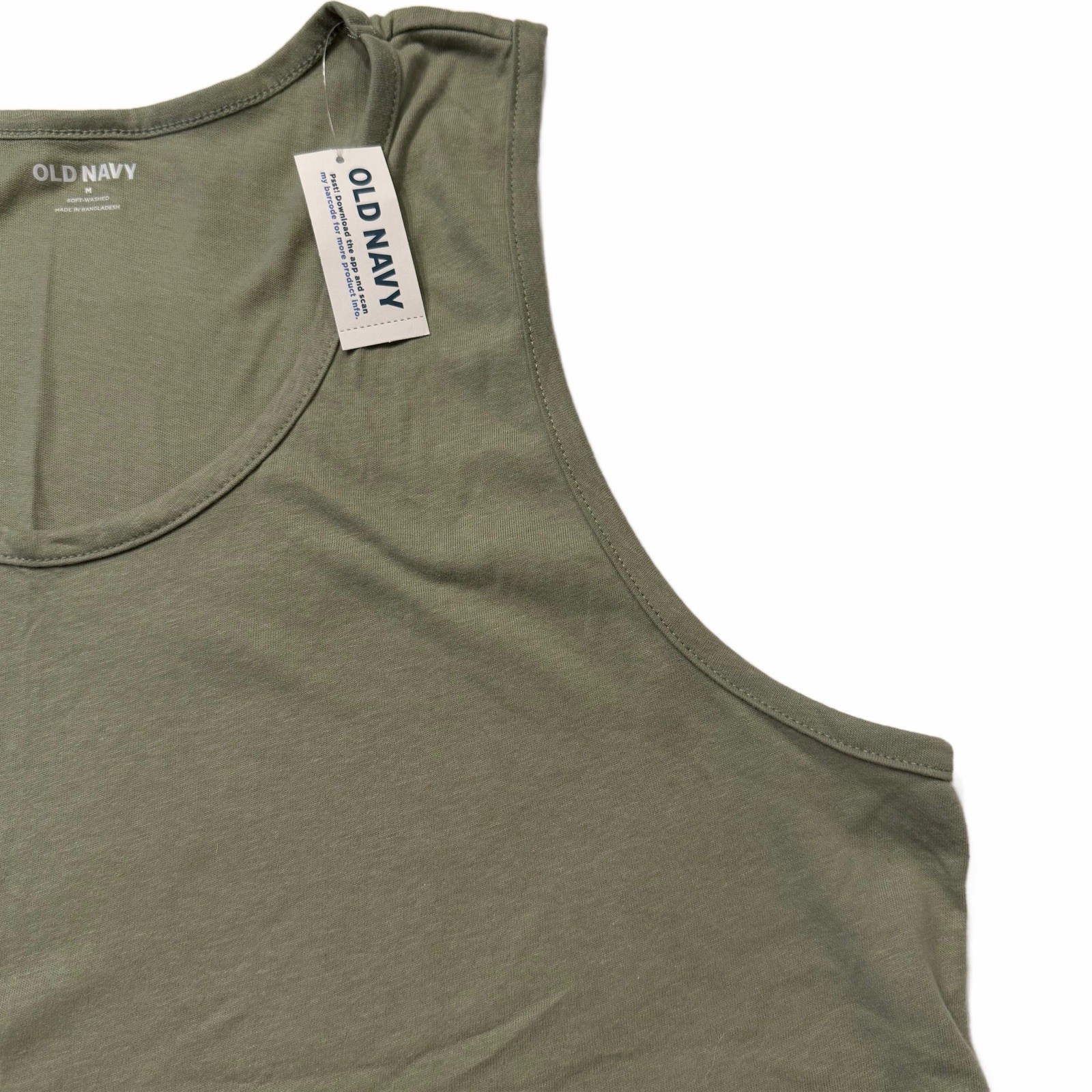 Men's Tank Top Size Medium Scoop Neck Wide Strap Green NWT gallery