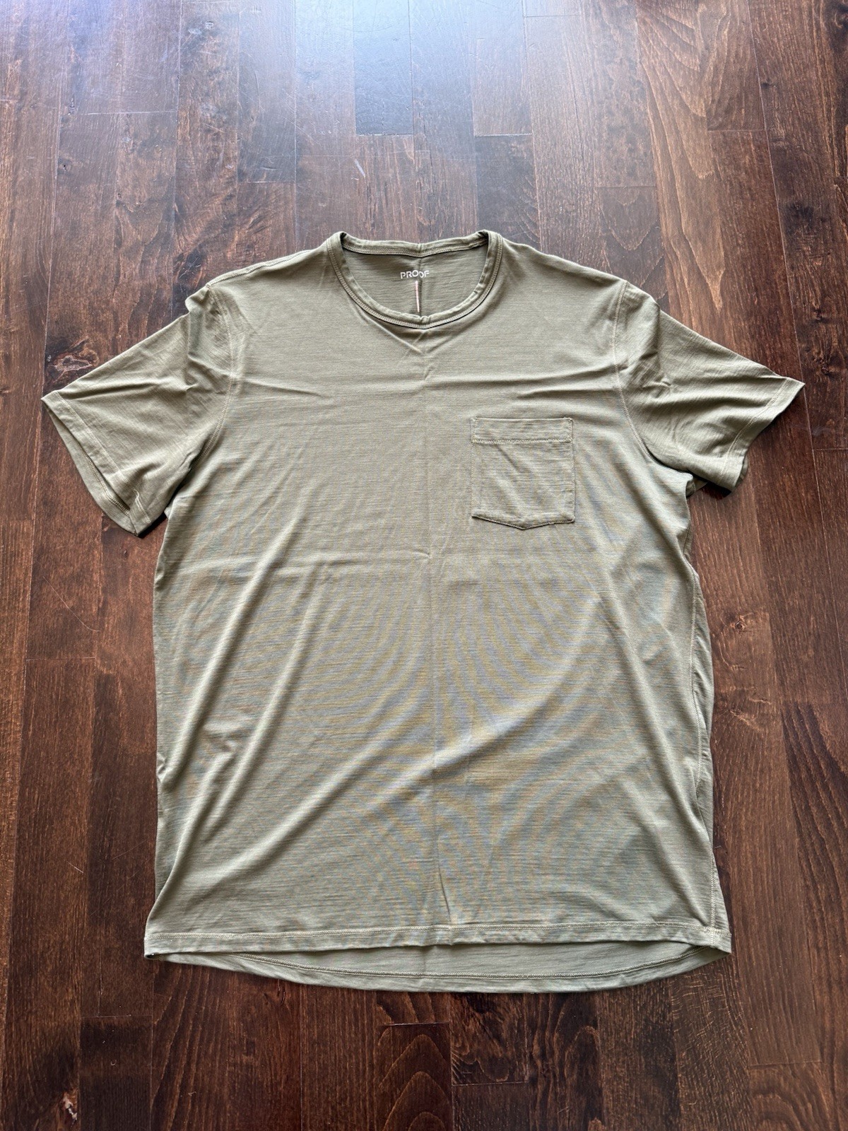 Huckberry Proof Men’s 72-Hour Merino Wool Pocket T-Shirt (Dark Olive / Size L) gallery