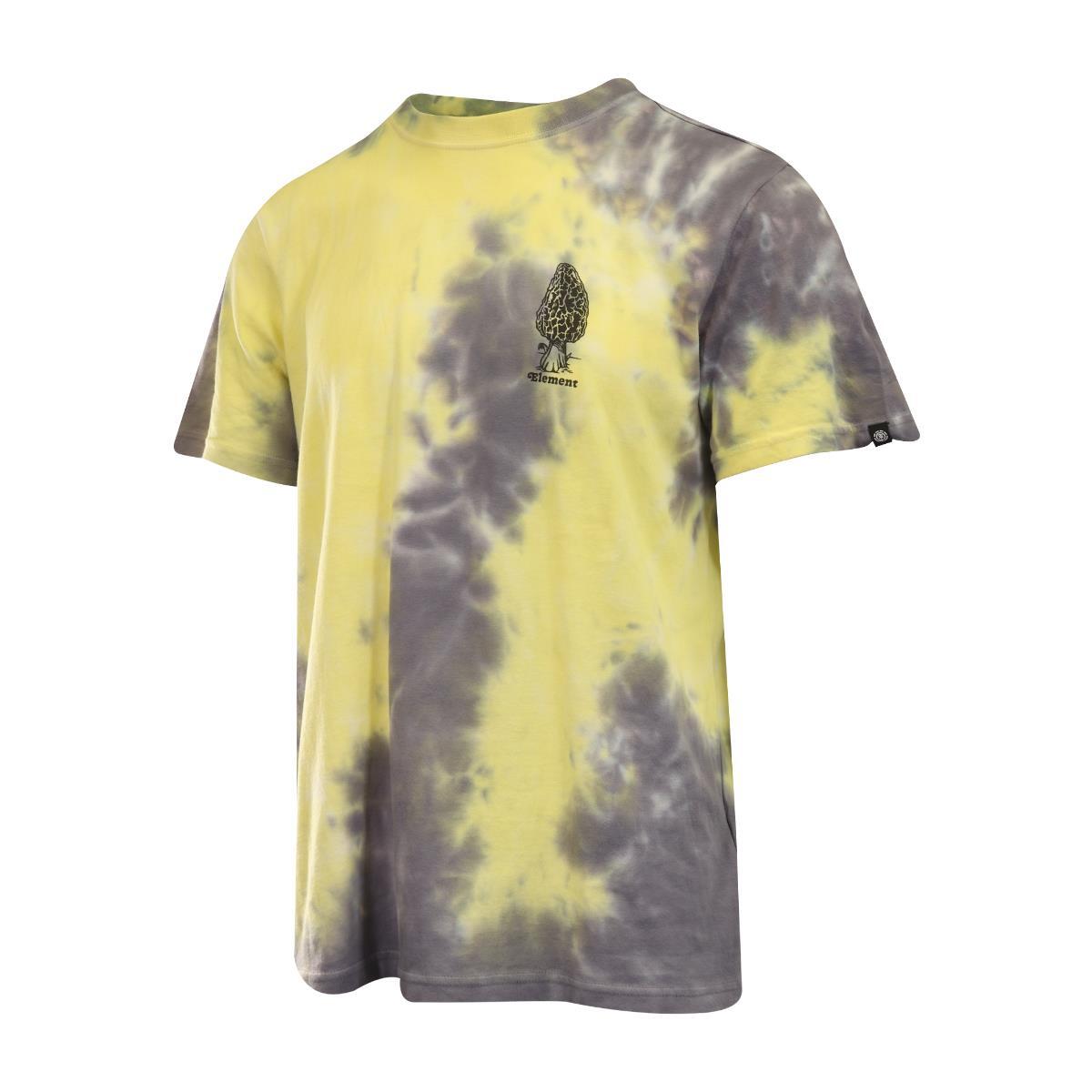 Element Men's T-Shirt Yellow Dark Grey Tie-Dye Mushroom Graphic S/S (S17) gallery