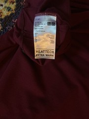 Uniqlo Men’s LARGE HEATTECH EXTRA WARM Long Sleeve Shirt BURGUNDY