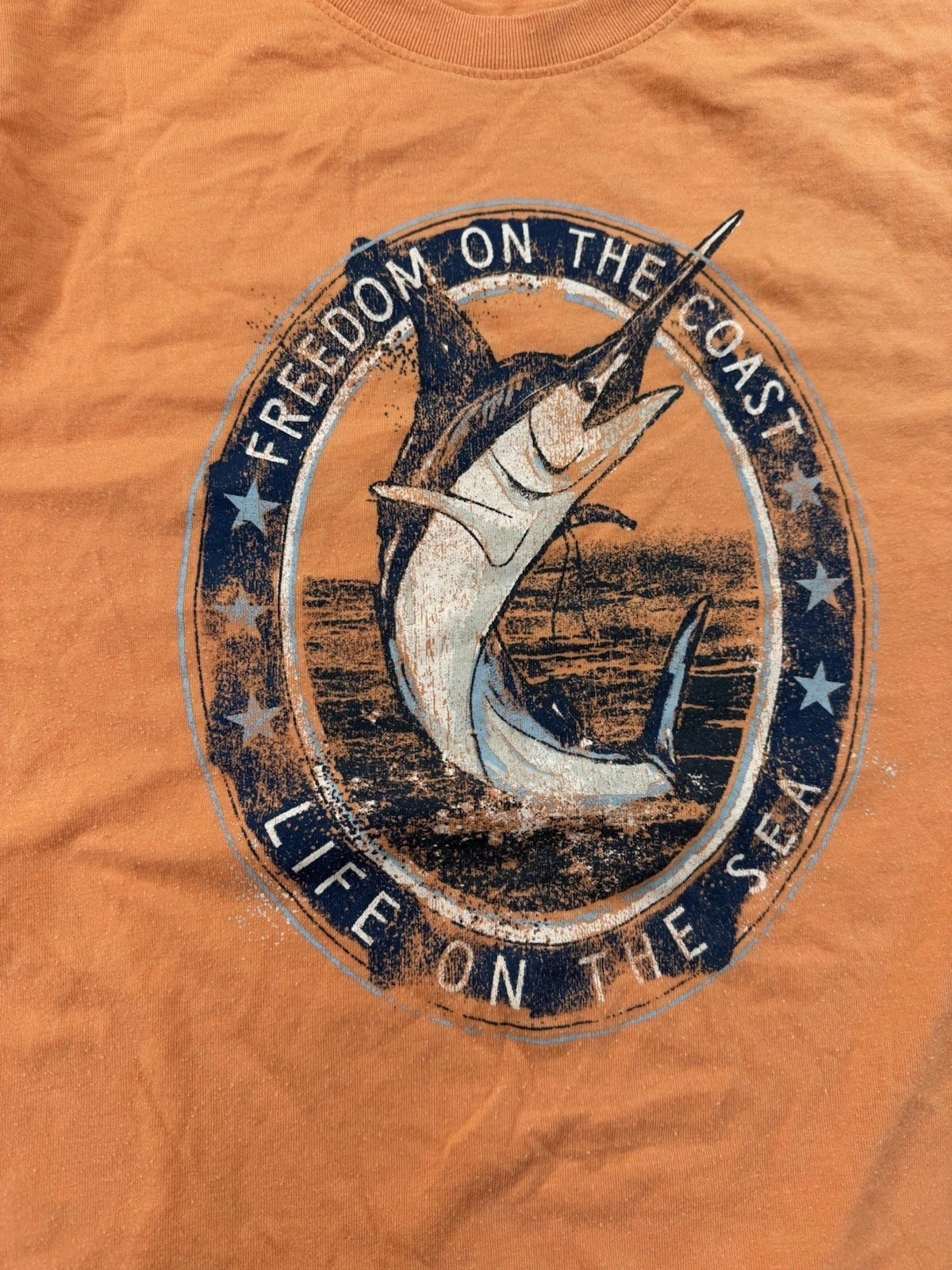IZOD Saltwater Large Tall Mens Swordfish T-Shirt Orange Sport Fish Sea Ocean gallery