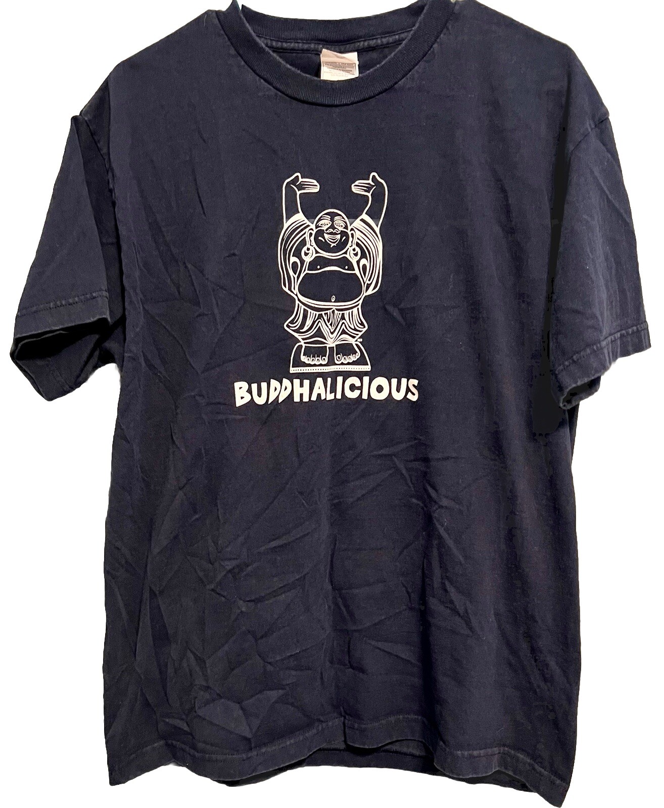 Active Wear “Buddalicious” T-Shirt MEN’s XL Blue Cotton Pullover FANTASTIC