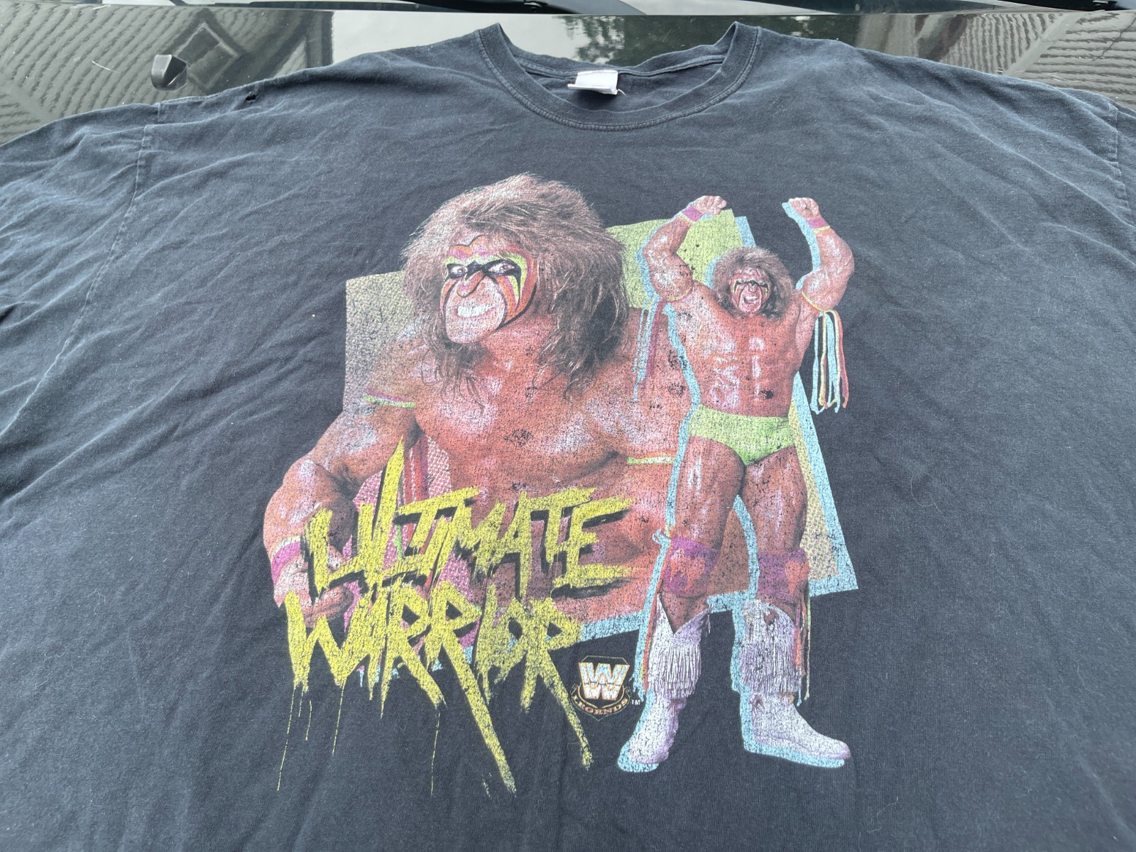 Ultimate Warrior T-Shirt Men’s Black Neon WWE Wrestling Tee 5XL gallery