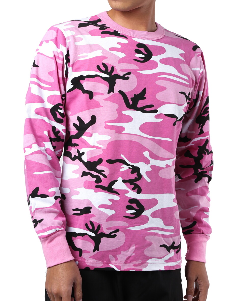 BACKBONE Mens Army Camo Long Sleeve Hunting Camp Outdoor Casual Tee T-Shirt gallery