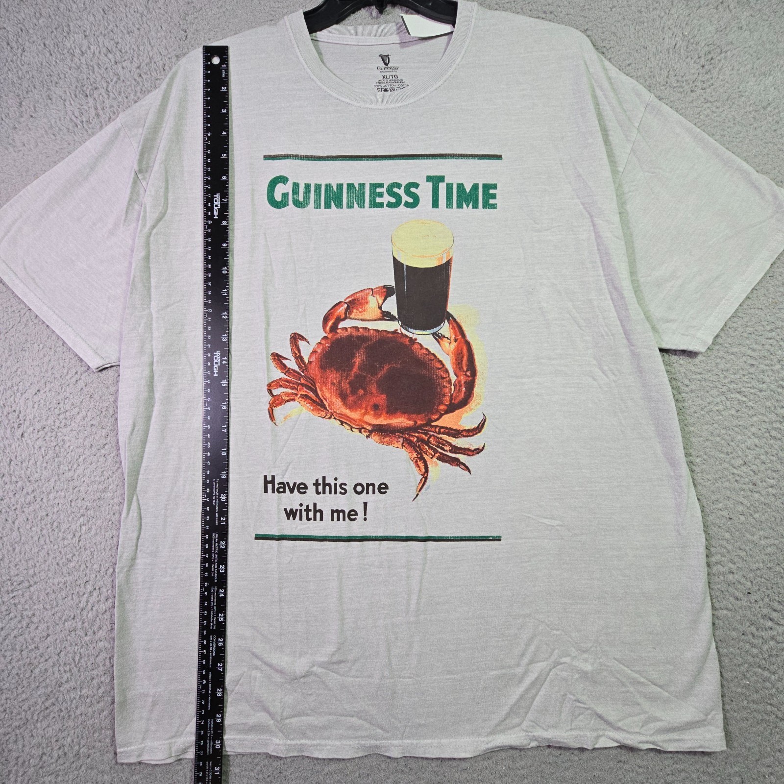 GUINNESS IRISH BEER SHIRT MENS XL Gray IRELAND Distressed Crab Brew CASUAL NWT gallery
