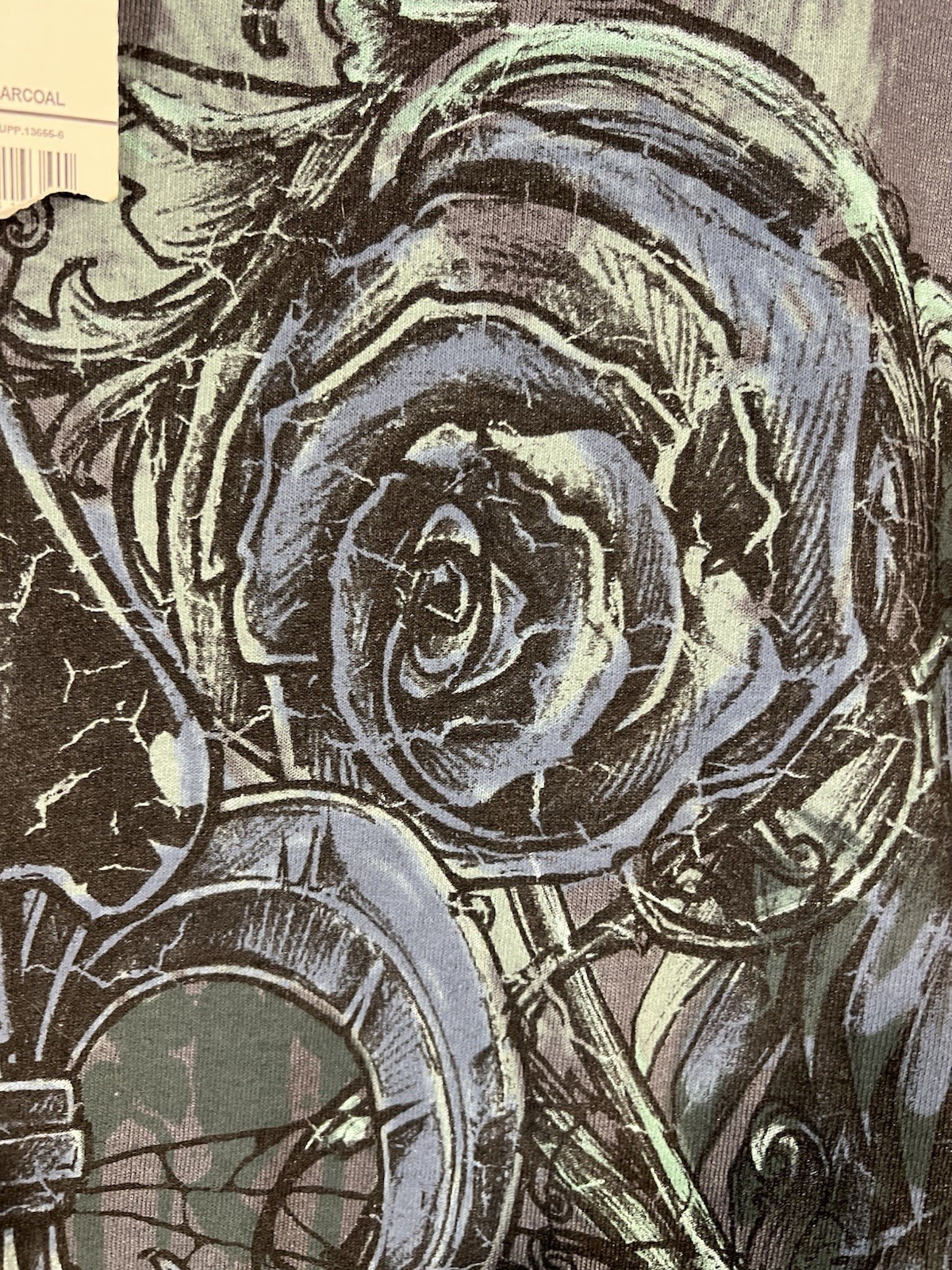 VTG Y2K Hybrid Tees T Shirt Gothic Tribal Graphic Roses fleur-de-lis Men’s Sz M gallery