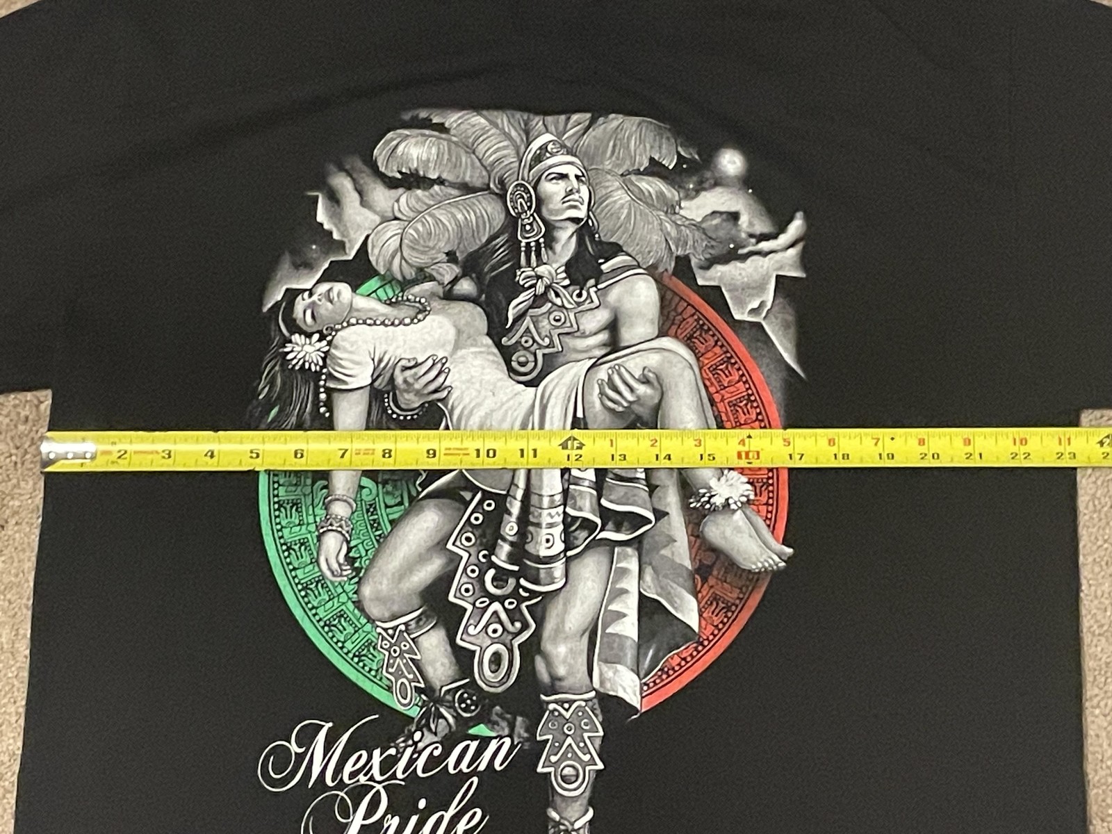 Mexican Pride Shirt Mens XL Black Aztec Warrior Mexico Graphic Tee Alstyle 1301 gallery
