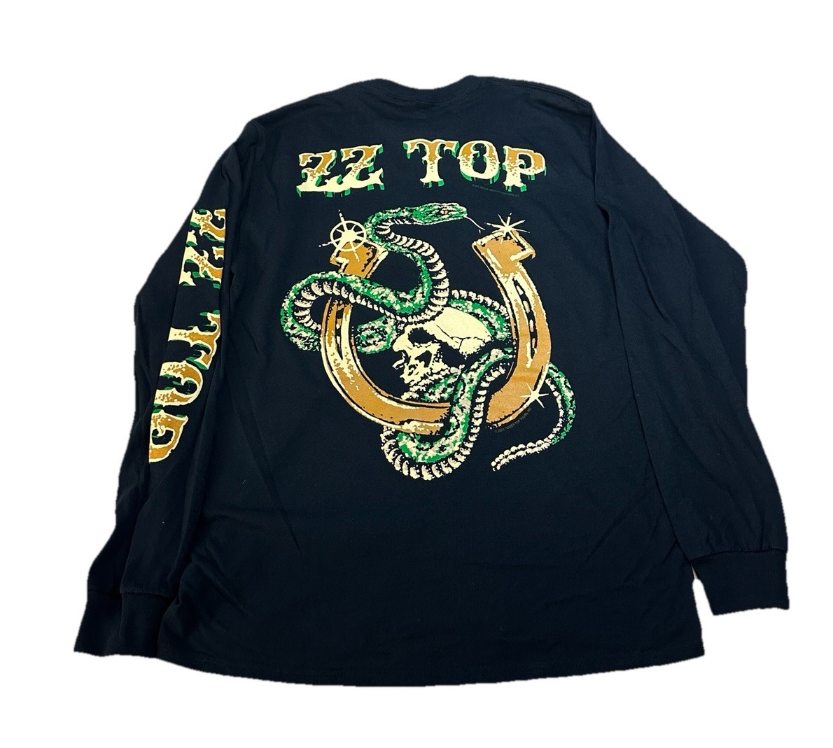 ZZ Top T-Shirt Medium Black Long Sleeve Rattlesnake Skull Elevation Tour 2025