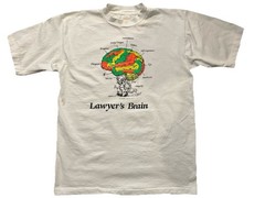 Lawyer’s Brain LA Imprints Single Stitch T Tee Shirt Novelty Humor Large