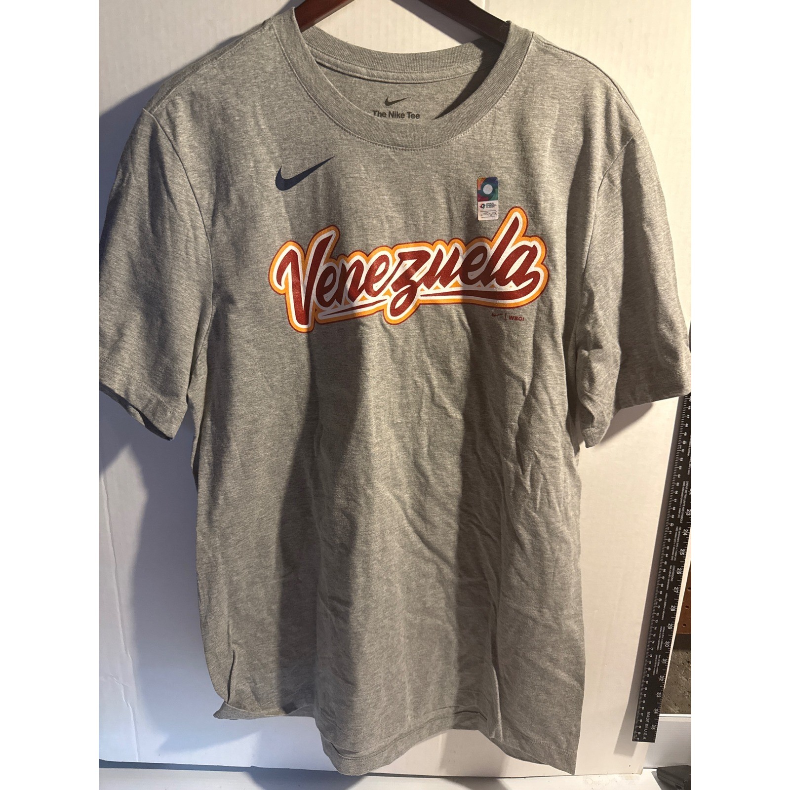 Nike World Baseball Classic Venezuela Ronald Acuña Jr 21 Grey T-Shirt Mens L gallery