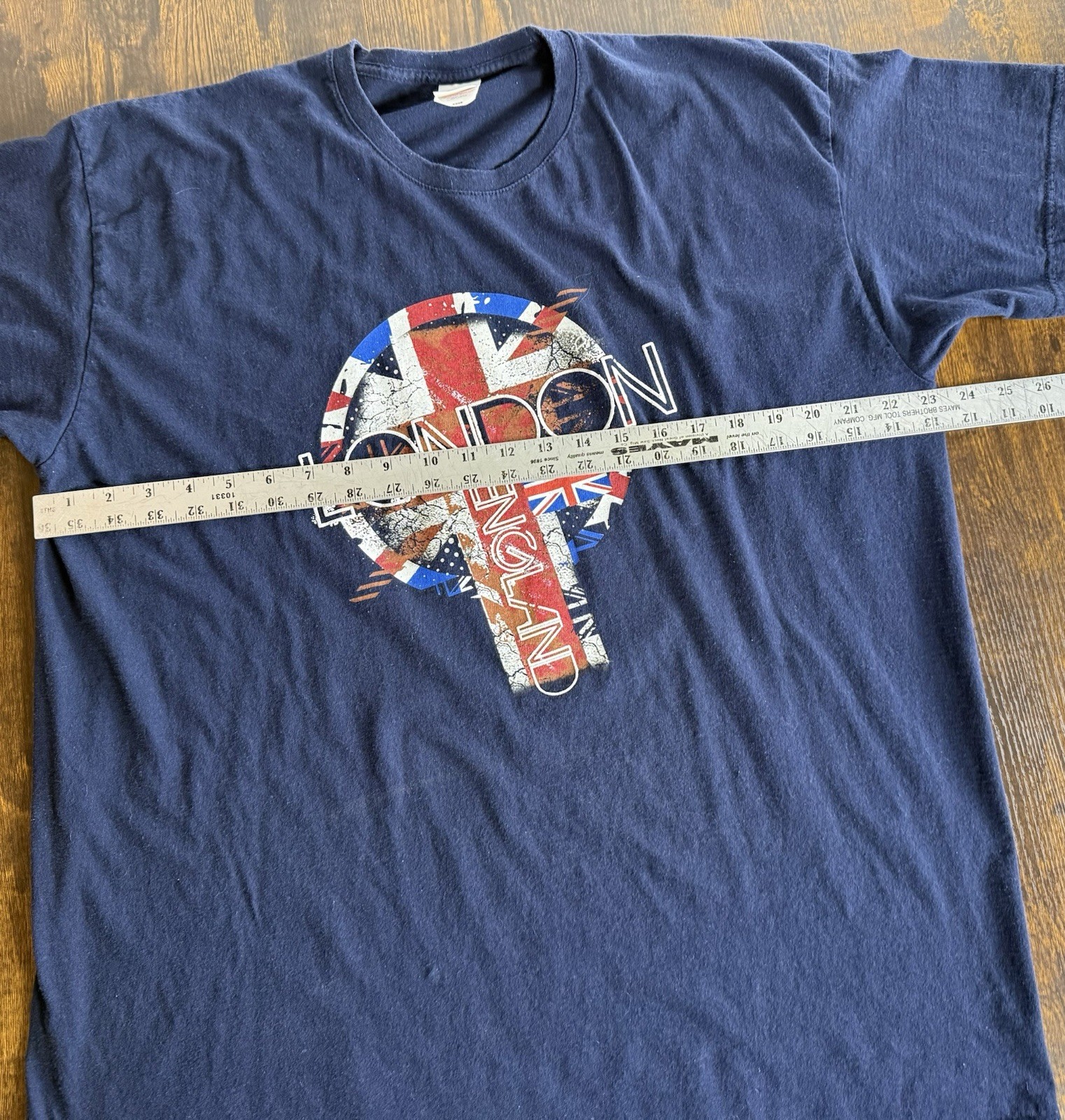 London England Union Jack Flag T Shirt XXL (Fits XL) 29x23 Blue Short Sleeve gallery