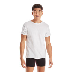 10 Pack Hanes Men’s Super Value Pack White Crew T-Shirt Undershirts, Comfort