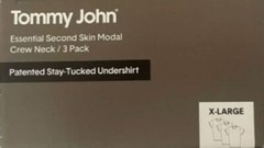 TOMMY JOHN SECOND SKIN MODAL CREW NECK STAY TUCKED UNDERSHIRT 3 PACK WHITE XL