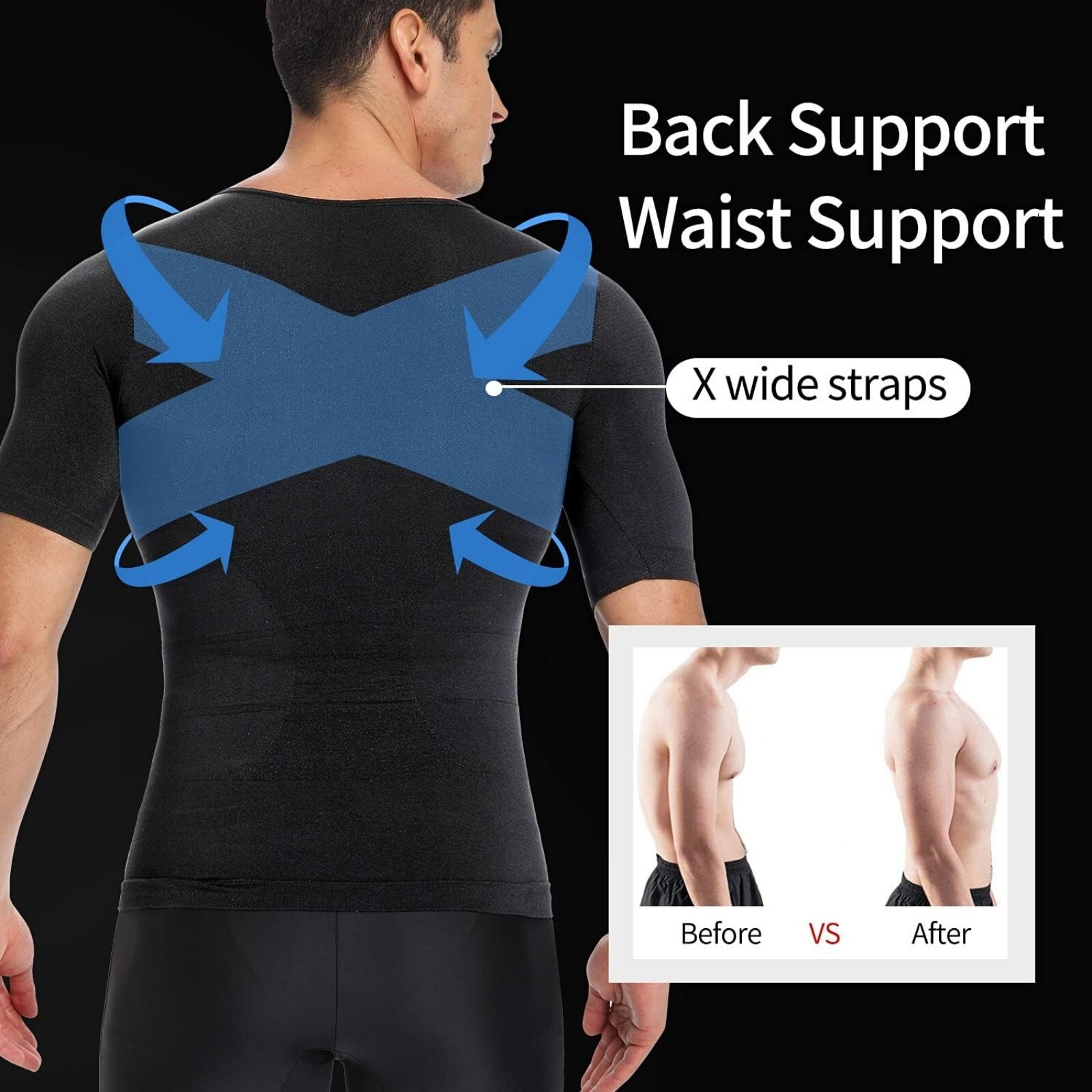 Fajas Para Hombres Faja Reductora De Hombre Men Tee Shaper Tummy Control T shirt gallery