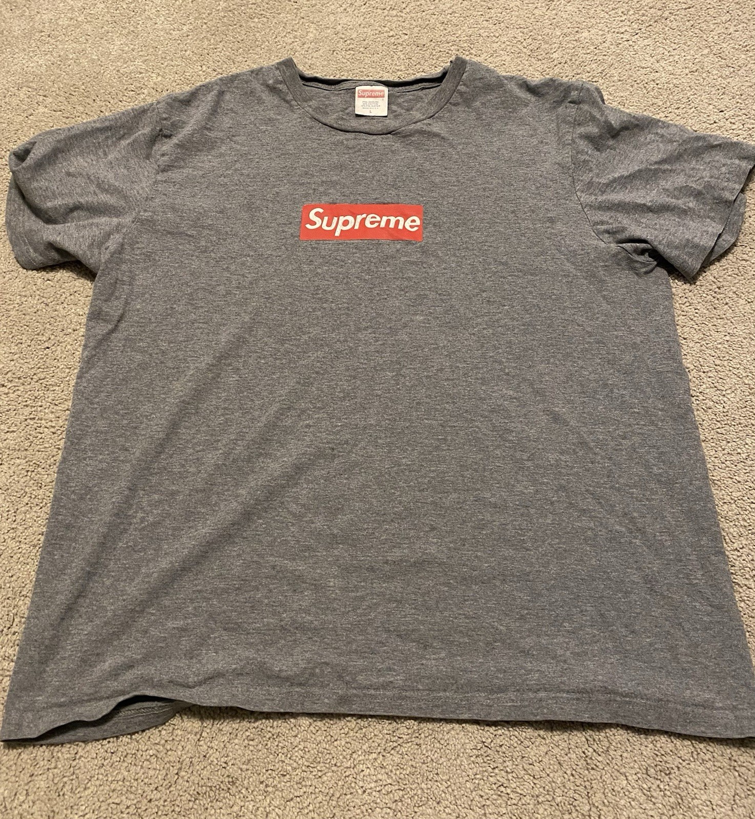 Supreme 20th Anniversary Box Logo Tee Heather Grey Men’s Small EXCELLENT CONDITI