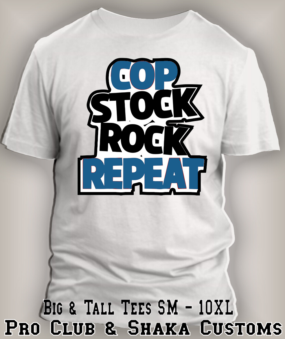 Cop Stock Repeat Big Tall Sm Graphic ProClub Shaka Tee to Match J4 Military Blue gallery