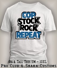Cop Stock Repeat Big Tall Sm Graphic ProClub Shaka Tee to Match J4 Military Blue