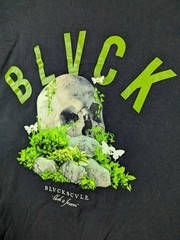 BLVCKSCVLE Men’s Gothic Moss Skull Black Grunge Punk Metal L Tee Occult Satan