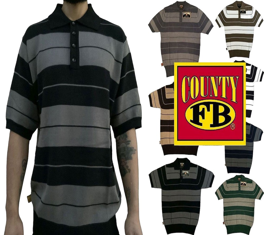 FB County Charlie Brown Short Short Sleeve Button Up Polo Shirts OG Chicano