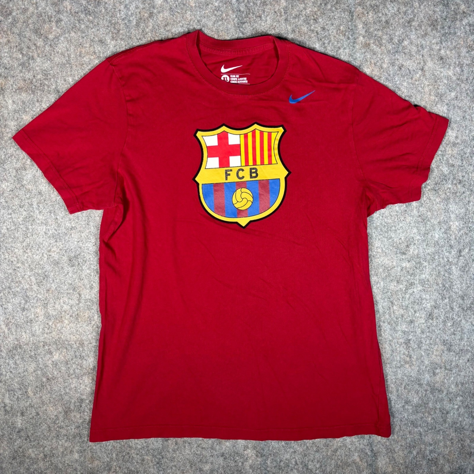 Nike FC Barcelona T-Shirt Mens XL Red Excellent Slim Fit 547175-651 Soccer gallery