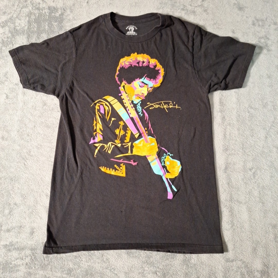 Hendrix Jimi Hendrix Multicolor Graphic Black Short Sleeve T-Shirt Size Small gallery