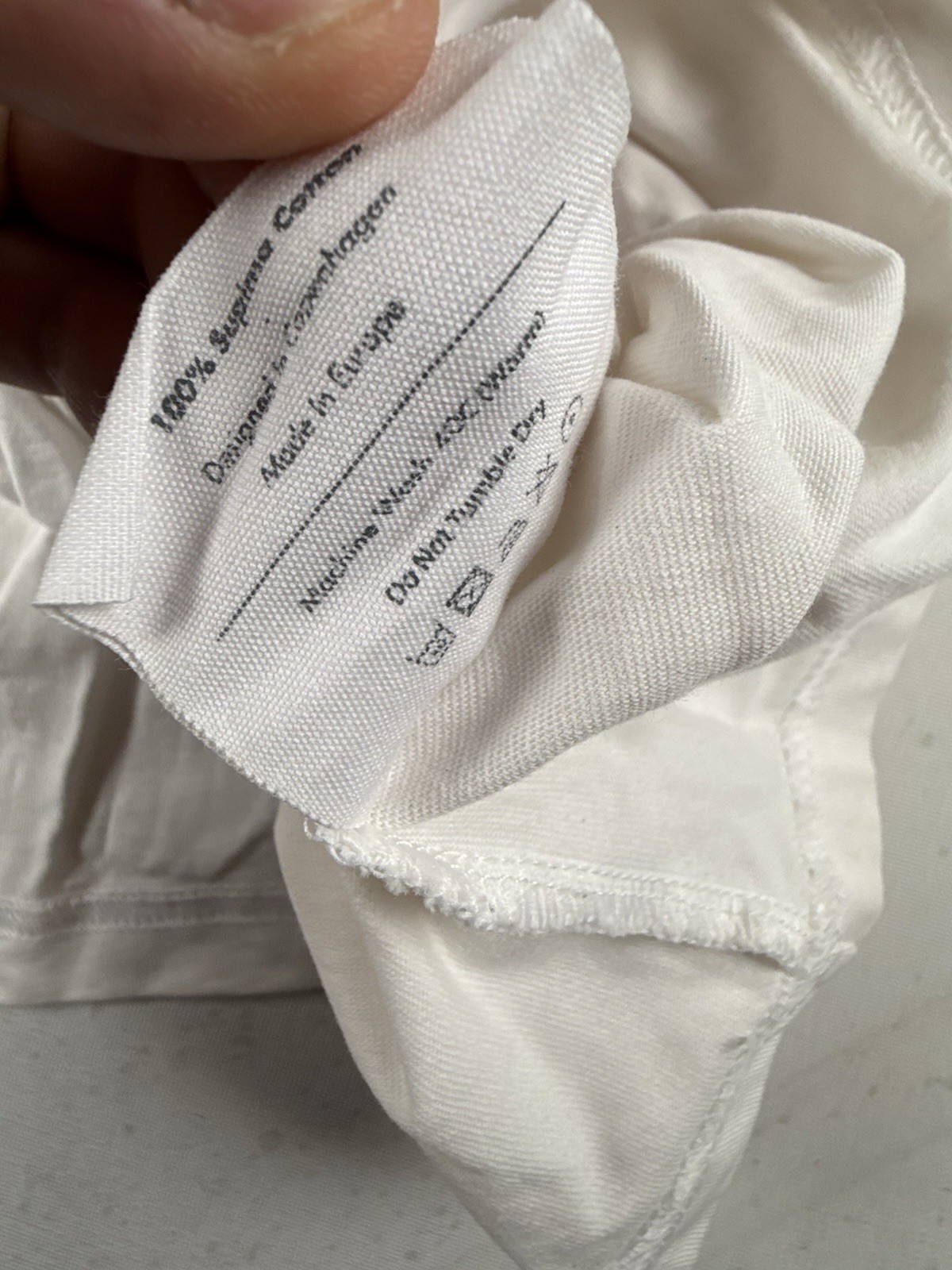 Son of a Tailor White 100% Supima Cotton Short Sleeve Crewneck T-Shirt Men Small gallery
