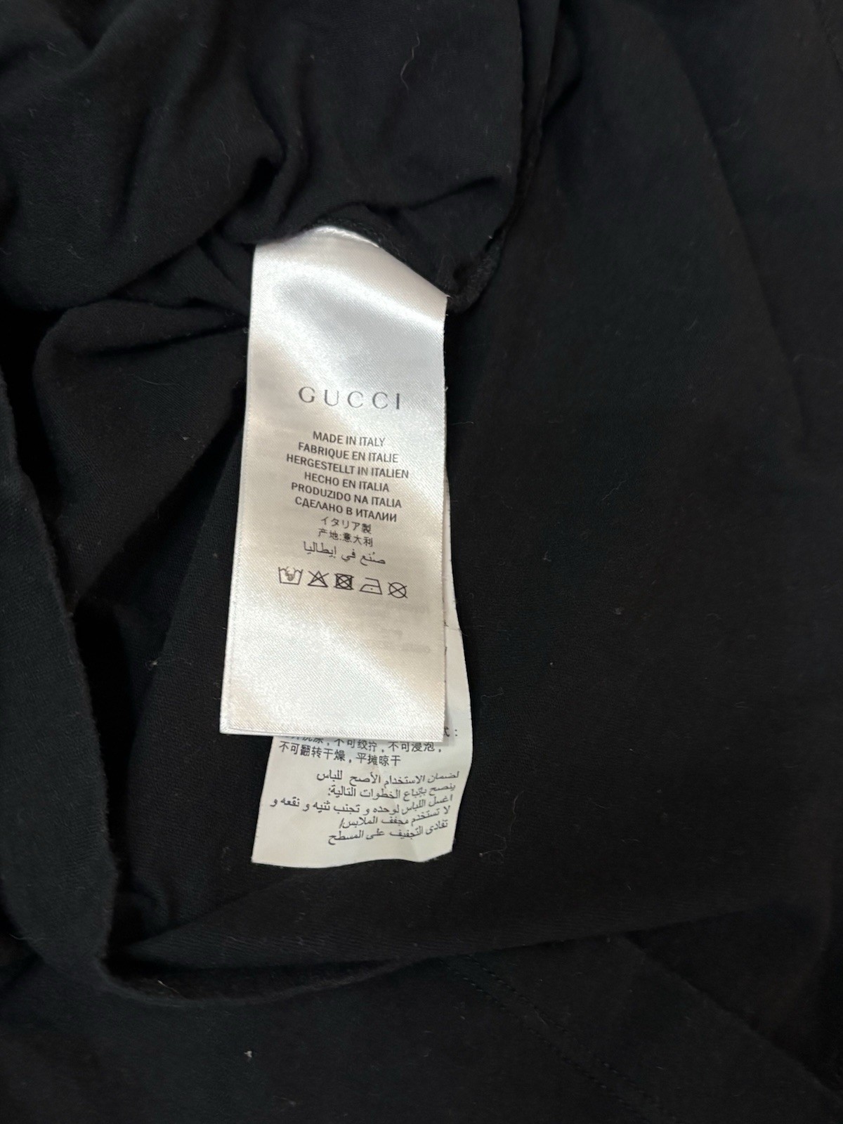 GUCCI Classic Logo black Cotton T Shirt Unisex Size Large gallery