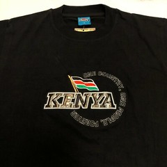 KENYA AIRBORNE AFRICA COLLECTION Kenya Embroidered Black Shirt Adult Size S NEW